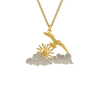 Alex Monroe Silver And Yellow Gold Plated Morning Sunrise Necklace