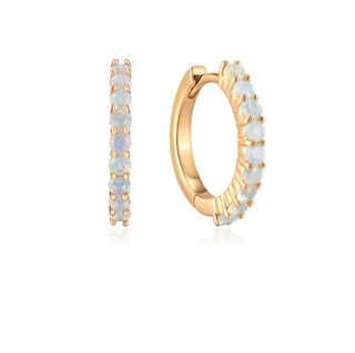 A&s Ear Styling Collection 14ct Yellow Gold Opal Single Hoop Earring
