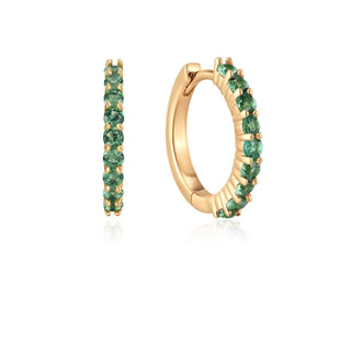 A&s Ear Styling Collection 14ct Yellow Gold Tsavorite Single Hoop Earring