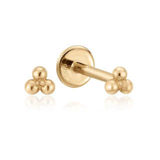 A&s Ear Styling Collection 14ct Yellow Gold Trefoil Ball Single Stud Earring