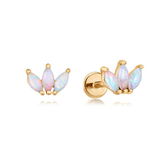 A&s Ear Styling Collection 14ct Yellow Gold Marquis Opal Fan Single Stud Earring