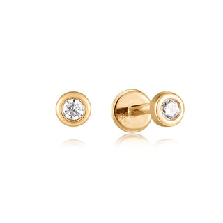 A&s Ear Styling Collection 14ct Yellow Gold Diamond Rub-over Single Stud Earring
