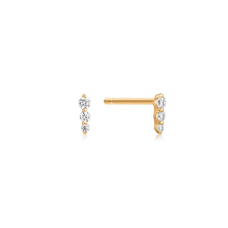 A&s Ear Styling Collection 14ct Yellow Gold Diamond Trilogy Single Drop Earring