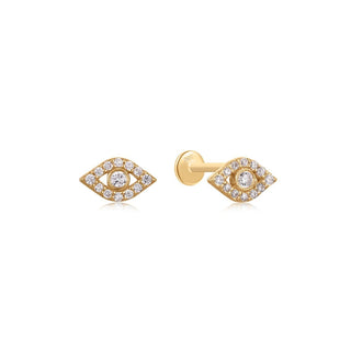 A&s Ear Styling Collection 14ct Yellow Gold Diamond Eye Single Stud Earring
