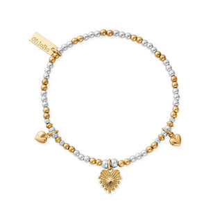 Chlobo Silver And Yellow Gold Plated Everyday Love Bracelet
