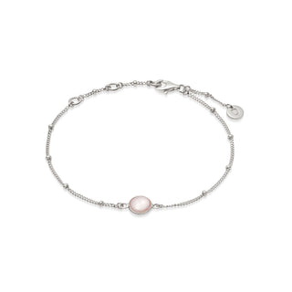Daisy London Silver Rose Quartz Healing Stone Bracelet