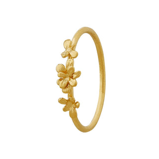 Alex Monroe Gold Plate Tiny Sprouting Rosette Ring - Size O
