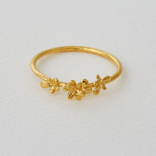 Alex Monroe Gold Plate Tiny Sprouting Rosette Ring - Size O