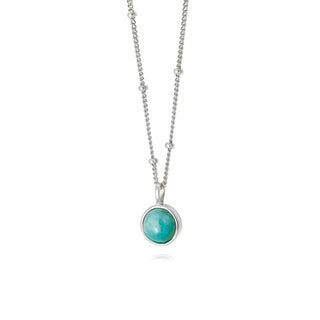 Daisy London Silver Amazonite Healing Stone Necklace
