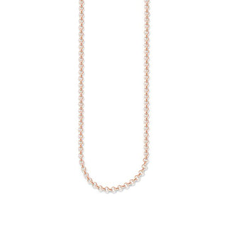 Thomas Sabo Rose Gold Plated Belcher Chain Necklace - 45cm