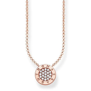 Thomas Sabo Rose Gold Plated Classic Pave Circle Necklace