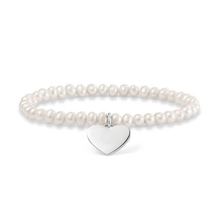 Thomas Sabo Silver & Pearl Heart Love Bridge Bracelet