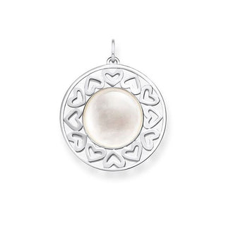 Thomas Sabo Silver & Mother Of Pearl Round Hearts Pendant