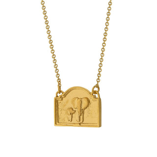 Alex Monroe Yellow Gold Vermeil Elephant Diorama Necklace