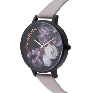 Olivia Burton Florals Watch With A Grey Leather Strap