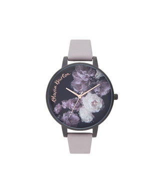 Olivia Burton Florals Watch With A Grey Leather Strap