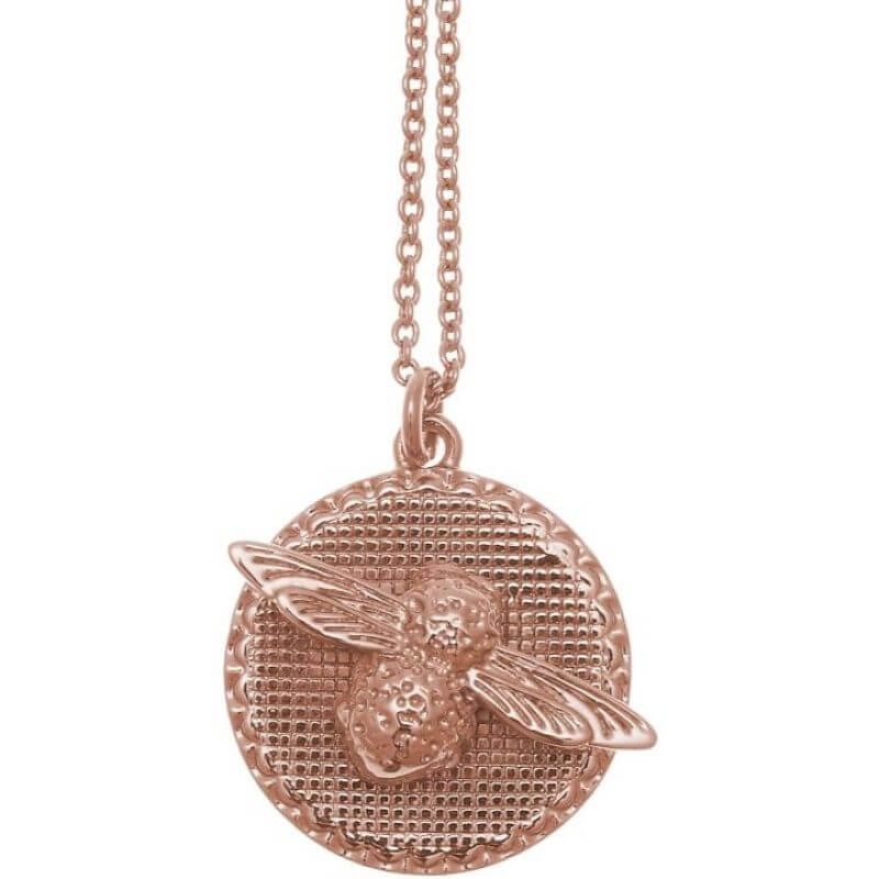 Olivia Burton Rose Gold Plated Bee Coin Pendant Allum Sidaway