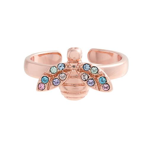Olivia Burton Rose Gold Plated Rainbow Bee Ring Allum Sidaway