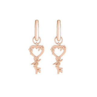 Olivia Burton Rose Gold Plated Celebration Flower Key Hoop Earrings