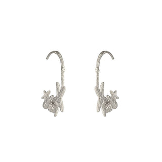 Alex Monroe Silver Starfish And Shells Hoop Earrings