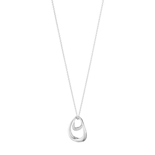 Georg Jensen Silver Diamond Set Offspring Necklace