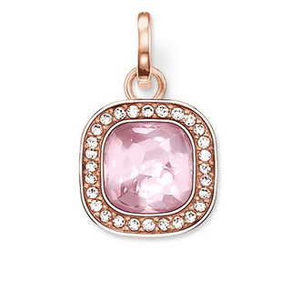 Thomas Sabo Rose Gold Plate And Synthetic Pink Corundum Pendant