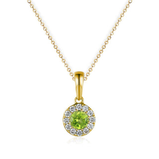 A&s Birthstone Collection 9ct Yellow Gold Peridot August Necklace
