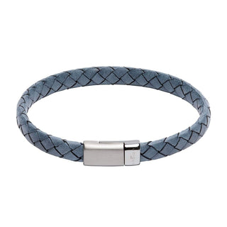Unique & Co Flat Blue Leather Bracelet - 21cm