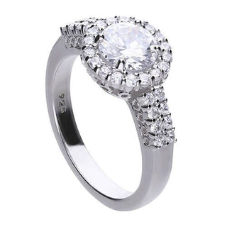 Diamonfire Silver Cz Cluster Ring - Size M.5