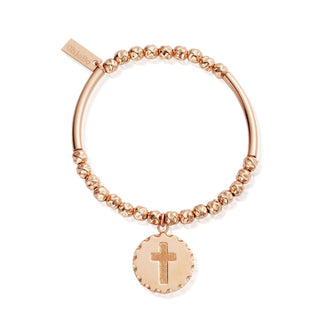 Chlobo Rose Gold Plated Be Spiritual Cross Bracelet