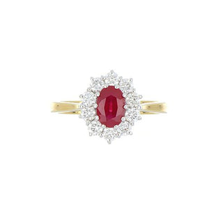 18ct Yellow Gold 1.35ct Ruby And Diamond Cluster Ring