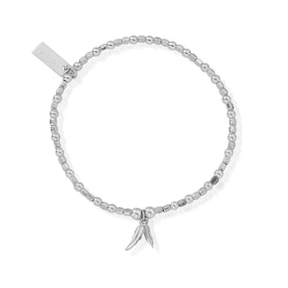 Chlobo Silver Double Feather Bracelet