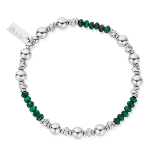 Chlobo Silver Sparkle Malachite Bracelet
