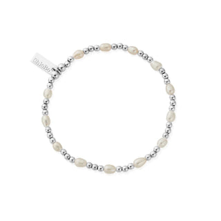 Chlobo Silver Cute Charm Pearl Bracelet