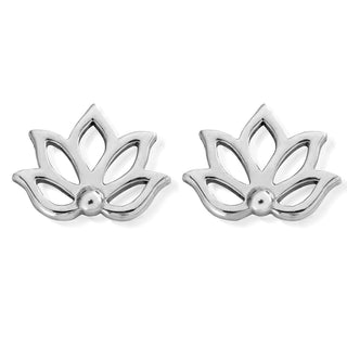 Chlobo Silver Lotus Stud Earrings