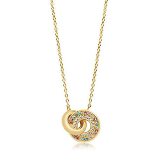 Sif Jakobs Yellow Gold Plated Valiano Due Rainbow Circle Necklace