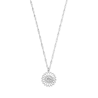 Chlobo Silver Mandala Flower Necklace