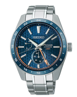 Seiko Presage Gents Blue Prestige Gmt Automatic Watch