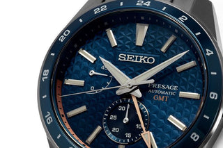 Seiko Presage Gents Blue Prestige Gmt Automatic Watch