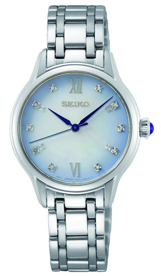 Seiko Ladies Quartz Stainless Steel Blue Watch