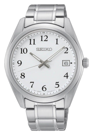 Seiko Gents Stainless Steel Classic White Quartz Watch