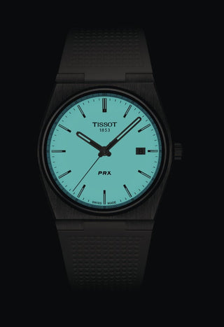 Tissot Prx 40mm Full White Quartz Watch With A Rubber Strap