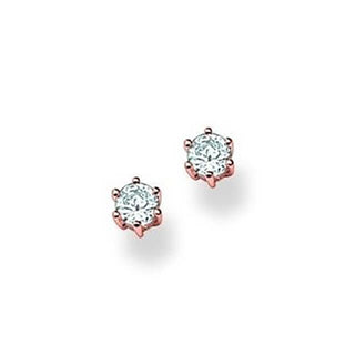 Thomas Sabo Rose Gold Plated Claw Set Cz Stud Earrings