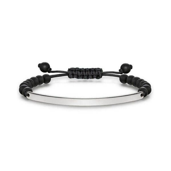 Thomas Sabo Silver Matte Black Obsidian Love Bridge Bracelet