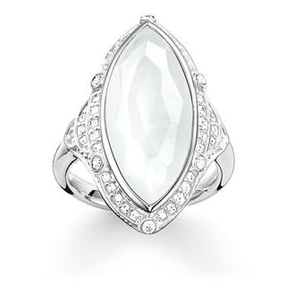 Thomas Sabo Silver And Milky Cubic Zirconia Ring