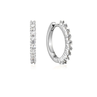 A&s Ear Styling Collection 14ct White Gold Diamond Single Hoop Earring
