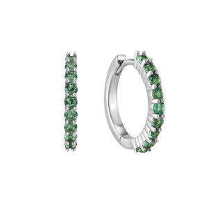 A&s Ear Styling Collection 14ct White Gold Tsavorite Single Hoop Earring