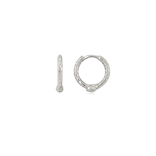 A&s Ear Styling Collection 14ct White Gold Snake Single Hoop Earring