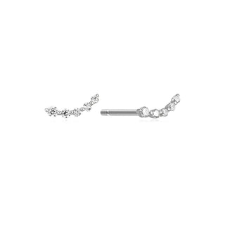 A&s Ear Styling Collection 14ct White Gold Diamond Single Curved Earring