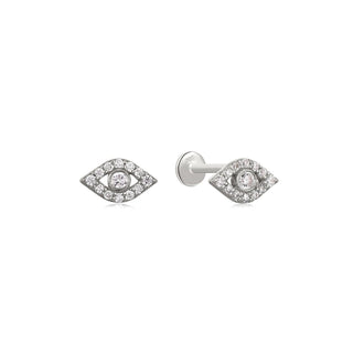 A&s Ear Styling Collection 14ct White Gold Diamond Eye Single Stud Earring